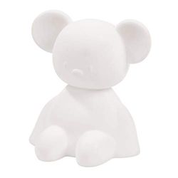 Nattou Luz noturna LED de rato de silicone, ativação por voz, 7 cores, sem BPA, 13,5 x 10,5 x 15 cm, silicone, branco
