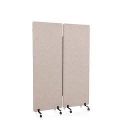 hjh OFFICE 891000 Cloison de Séparation Acoustique Mobiles FLEXMIUT 177 x 60 cm, Lot de 2, Paravent avec roulettes et Patins, Tissu Taupe