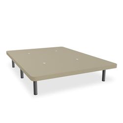 amuéblate online - Base Tapizada 3D con Estructura Extra Resistente y Barras Transversales de Refuerzo, Gran Estabilidad, 6 Patas metálicas roscadas de 25cm, 90 x 190, Beige