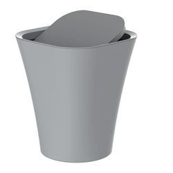 EISL Cosmetica-emmer badkamer (8,5 liter) met kanteldeksel, afvalemmer voor de badkamer, cosmetica-vuilnisemmer, toiletemmer met deksel, badkamerafvalemmer grijs, kunststof