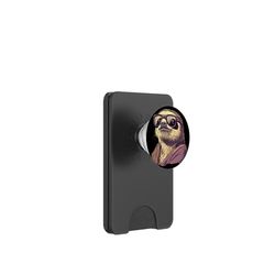 Perezoso geek con gafas para una apariencia inteligente PopSockets PopWallet para MagSafe