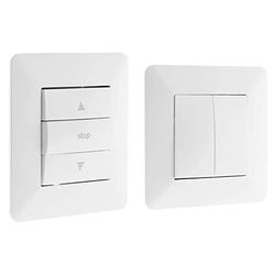 Artezo Commande volet roulant Blanc & Artezo-Interrupteur va-et-vient double 10A Blanc - Artezo