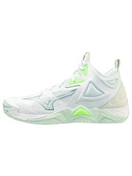 Mizuno Wave Momentum 3 Mid (W), Volleybollskor Unisex Vuxen, White/Glacial Ridge/Patina Green, 36.5 EU, Vit Glacial Ridge Patina Green, 36.5 EU