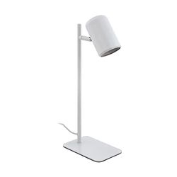 EGLO Lampe de chevet LED Ceppino, lampe de table minimaliste, lampe de bureau et de lecture en métal blanc, luminaire avec interrupteur, douille GU10