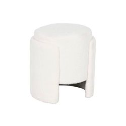 Home ESPRIT Repose-pieds blanc polyester bois MDF Scandi 40 x 40 x 43 cm