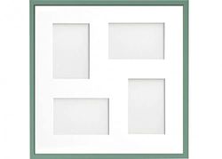 Frame Company Drayton Multi Aperture Photo Frame, Green, 40x40cm for 6x4 inch (x4 mix)