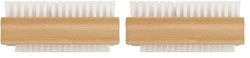 Elliott Wooden Nail Brush, Double Sided Hand and Nail Cleaning Brush, Scrubbing Brush to Clean Fingertips, Can Be Used on Fingernails and Toenails, Perfect for at Home Manicure and Pedicure