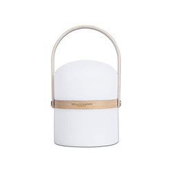 ROLAND-GARROS - Hesperide Nomadische lamp voor Roland-Garros - 100% polyethyleen - handvat 100% hout - wit - 14,5 x 26,5 cm