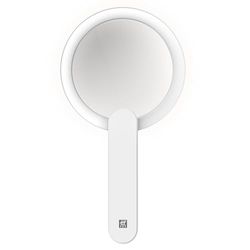 ZWILLING 10x Magnification Rechargeable LED Cosmetic Mirror with 360° Rotating Handle White