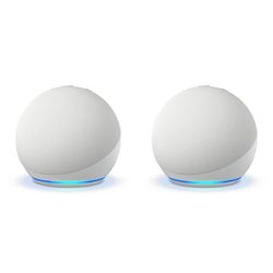 Echo Dot (5ª generazione, modello 2022) | Altoparlante intelligente Wi-Fi e Bluetooth, suono più potente e dinamico, con Alexa | Bianco ghiaccio (Confezione da 2)