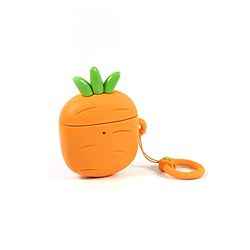 AirPods Case 1 and 2 Generation AirPods Cover with Side Ring for Key Ring for AirPods, Carrot Model, MOJIPOWER