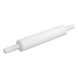 Rouleau à roulettes (plastique PE) blanc, diamètre 8 cm, avec poignées, 40 cm, Blanc., 1