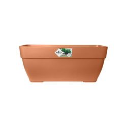 Elho Vibia Campana Trough 80 - Planteur pour Extérieur - Ø 76.5 x H 33.3 cm - Marron/Terre Cuite