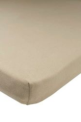 Meyco Baby effen hoeslaken voor de boxmatras (bedlaken met zachte jersey-kwaliteit, van 100% katoen, perfecte pasvorm door elastiek rondom, ademend, afmetingen: 75 x 95 cm), taupe