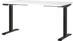 GERMANIA DIE MÖBELMACHER Escritorio 7905-614, en Blanco/Negro, Ajustable en Altura, 140 x 120 x 80 cm (Ancho x Alto x Profundidad)