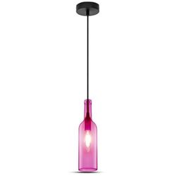 V-TAC - SKU.3774 - Candeeiro em forma de garrafa para lâmpada VT-7558, plástico (e outros materiais), casquilho E14, malva, altura x largura x profundidade: 72 x 280 x 1050 mm