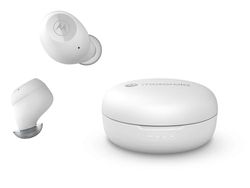 Motorola Sound Moto Buds 150 - Ecouteurs sans Fil - Bluetooth - Résistant à l'eau et à la Transpiration - 18 Heures de Lecture - Blanc