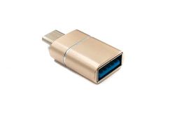 System-S USB 3.1 adapter type C stekker naar 3.0 A bus 5 Gbit/s 100 W in roze geel wit