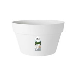 Elho Loft Urban Coupe 35 - Pot De Fleurs pour Extérieur - Ø 34.5 x H 20.2 cm - Blanc/Blanc
