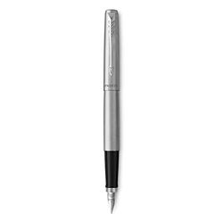 Parker Jotter Fountain Pen | Stainless Steel with Chrome Trim | Medium Nib | Handwriting Pens & Stationery Supplies | Blue Ink | Gift Box