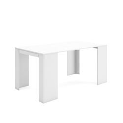 Skraut Home | Table Console Extensible | Console Meuble | 160 | pour 8 Personnes | Table à Manger | Style Moderne | Blanc