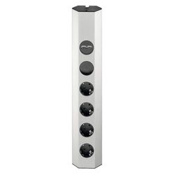 cyclingcolors 1 Bloc multiprise réglable en Hauteur 4 x 230 V 2 x USB A 5 V 3,1 A câble Schuko de 2 m pour Bureau, Tables de conférence, Cuisine, Salon, Couleur Acier Inoxydable
