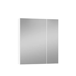Baikal Mobile Camerino con specchio, armadio ausiliario da bagno multiuso, opzione con o senza luce LED. Mobile da parete di facile applicazione. Armadio assemblato. Finitura bianca. Camerino 70 cm