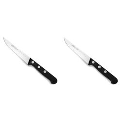 Arcos Serie Universal - Cuchillo para Verduras Cuchillo Mondador, Hoja de Acero Inoxidable NITRUM 100 mm, Mango de Polioximetileno (POM), Color Negro (Paquete de 2)