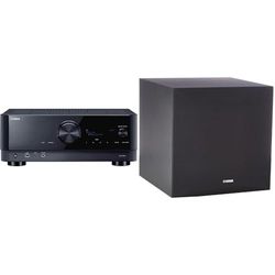 Yamaha RX-V6A Sintoamplificatore AV - Con 7.2 Canali, Dolby Atmos Height Virtualizer & NSP41 - Set di Altoparlanti Homecinema 5.1, Colore: Nero