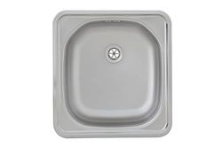 Respekta Dallas Lavello in acciaio inox/Lavello da incasso a 1 vasca da 46,5 x 43,5 cm/Lavello in acciaio inox adatto a basi da 40 cm di larghezza