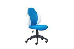 Inter Link bureaustoel voor kinderen, met mesh hoes, in de kleurencombinatie blauw met wit