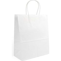 ALGON | Sacchetto di carta 3/U per acquisti riutilizzabili e biodegradabili – Sacchetti di carta 32 x 12 x 40 resistenti, ecologici e sostenibili, perfetti negozi, regali e uso quotidiano
