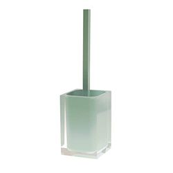 GEDY | Auckland Escobilla de Inodoro de Resina Transparente, Color Verde Menta, Dimensiones 37,5 x 9,8 x 9,8 cm y Peso 0,86 kg