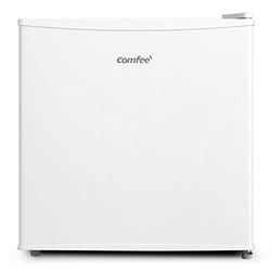 Comfee RCD50WH1(E) Mini-réfrigérateur - Glacière 43L avec compartiment à glaçons, Petit format pour chambre & bureau, Chiller Box, Pieds réglables, 100 kWh/An, Blanc, Classe F