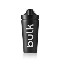 Bulk Deluxe Steel Shaker Bottle, Jet Black, 750 ml