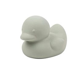 Nattou Juguete de baño de caucho 100% natural, Pato de juguete para la bañera, Sin BPA, Silicona, Verde