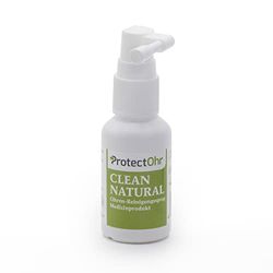 ProtectOhr - Spray auriculaire Clean Natural, pour le nettoyage des oreilles, pour un nettoyage/soin doux et délicat des oreilles, convient aux enfants et aux adultes, 30 ml