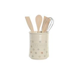 BOTE UTENSILIOS SET 5 GRES MADERA 11X11X14 TOPITOS