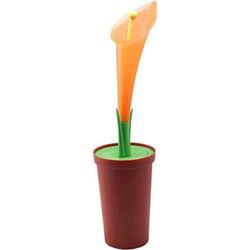 MSV 100118 Fleur Brosse de WC Polypropylène Orange/Marron/Vert 13 x 13 x 49,5 cm