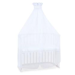 babybay Myggnät och himmel piké med band passar alla modeller upp till 96 cm längd, vit