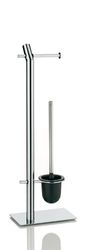 Kela 22865 set WC support papier toilette + brosse, métal chromé brillant, 'Macario'