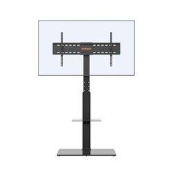 GRIFEMA GB3002 Universele vloerstaande tv-standaard voor plasma-/lcd-/led-tv's tot 85 inch, vloerstaande tv-standaard met 2-laags gehard glazen plank, maximaal gewicht 60 kg, 400x800mm