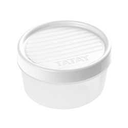 TATAY Recipiente hermético de alimentos com fecho de rosca e medidor, tampa branca, livre de BPA, 12 x 12 x 7 cm