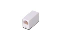 DIGITUS at-A 8/8 - Connecteur RJ45 Cat 5e - 1 pièce - Extension de câble LAN - Connecteur Cat5e Non Blindé - Compatible PoE - Connecteur modulaire - pour Switch, DSL, Modem, Routeur, PC - Blanc