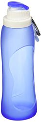 Silicone Borraccia S3 – 500 ml, ideale per campeggio, trekking, ciclismo, sport, all'aperto, senza BPA, approvato dalla FDA, ecologico, a prova di perdite (blu)