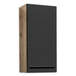 Stella Trading Vista-Armadietto pensile per Il Bagno, Effetto Quercia, Colore: Nero, Legno ingegnerizzato Plastica, Hängeschrank