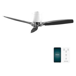 Cecotec Deckenventilator EnergySilence Aero 5285 WeißTransparent Connected, DC-Motor 40W, Durchmesser 132 cm, Niedriger Verbrauch, WLAN, Fernbedienung, Außenbereich, Timer, Sommer und Winter, Leise
