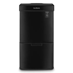 Les Collectors Afvalemmer met sensor, zwart, nr. 1015, inhoud 69 l, 3 vakken (47 + 11 + 11 l), automatische opening aan de bovenkant, infrarood detectiesysteem, stille sluiting, design