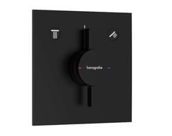 hansgrohe DuoTurn E - Rubinetto per doccia incasso per 2 utenze, Miscelatore monocomando quadrato per iBox universal 2, nero opaco