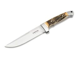 Böker Manufaktur Solingen unisex – vuxen helintegrerad XL 2.0 hjorthorn fast kniv, silver, 28,6 cm